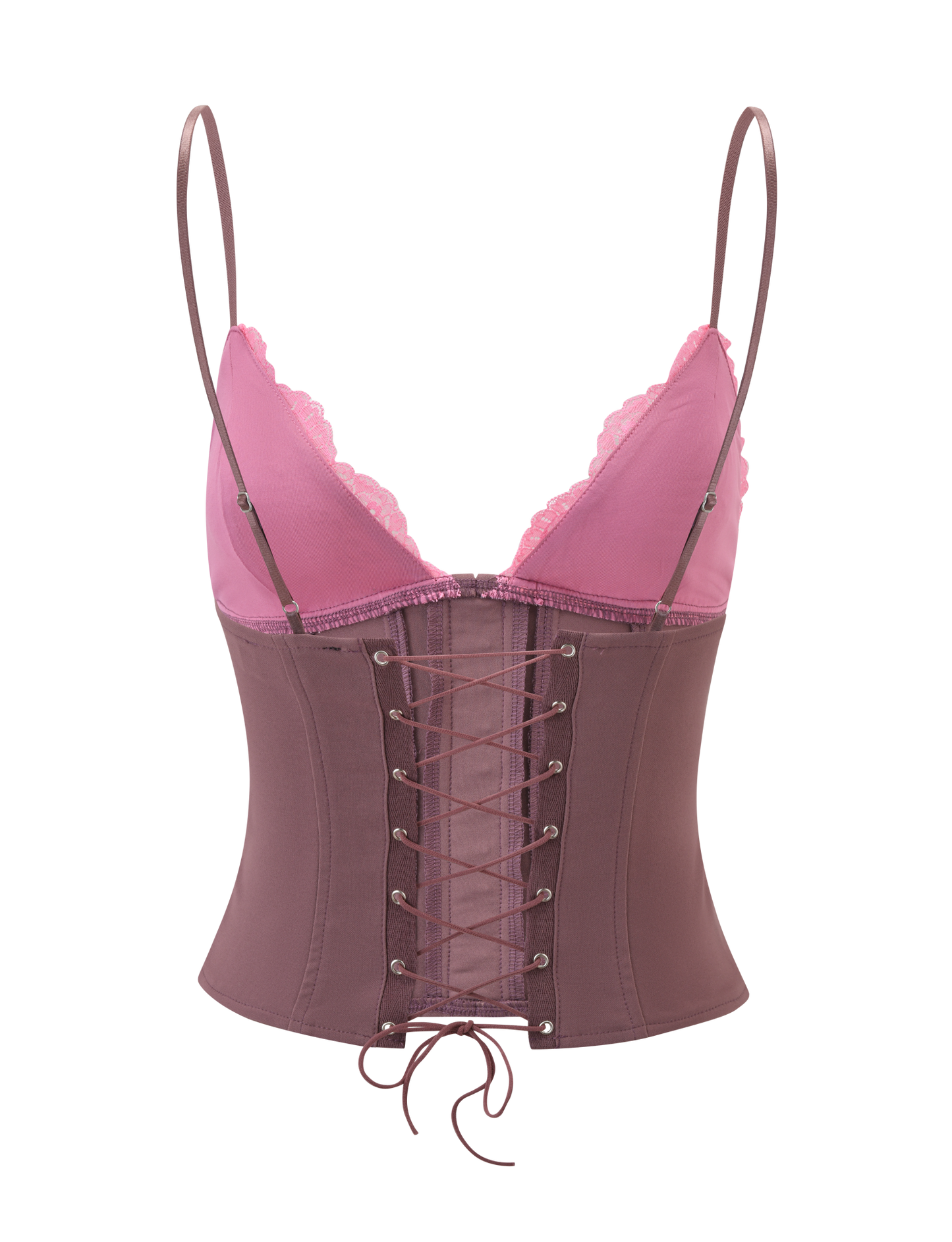 MARGARITA LACE TRIANGLE CORSET - BROWN