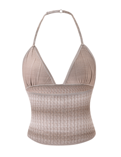 MARISSA KNIT CAMI - TAUPE OMBRE STRIPE