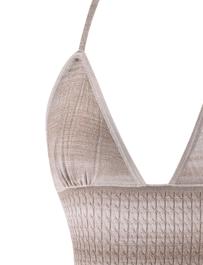 MARISSA KNIT CAMI - TAUPE OMBRE STRIPE