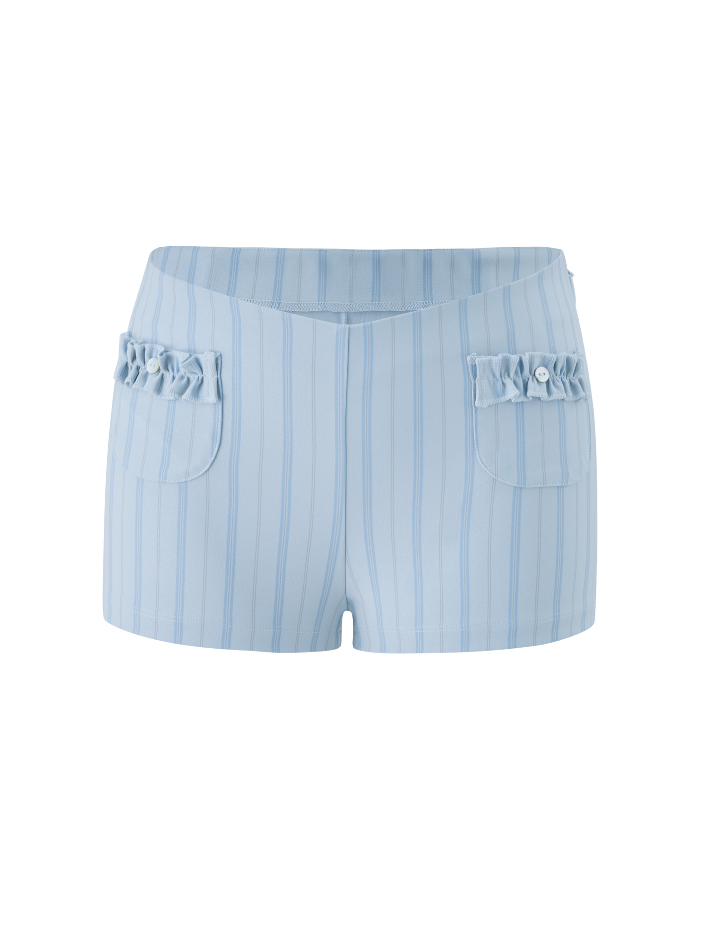 VALERIE RUFFLE HOT SHORT - BLUE STRIPE