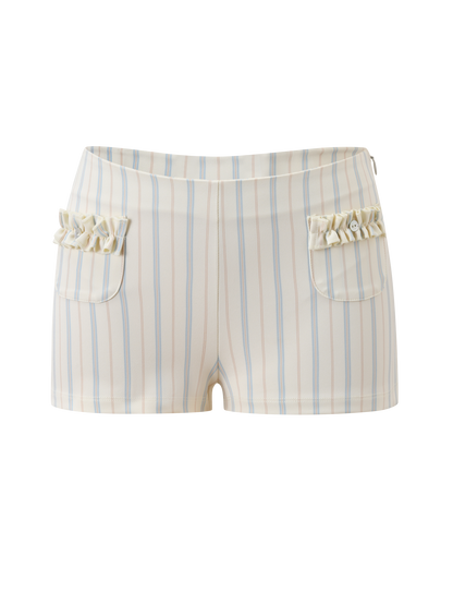 VALERIE RUFFLE HOT SHORT - STRIPE