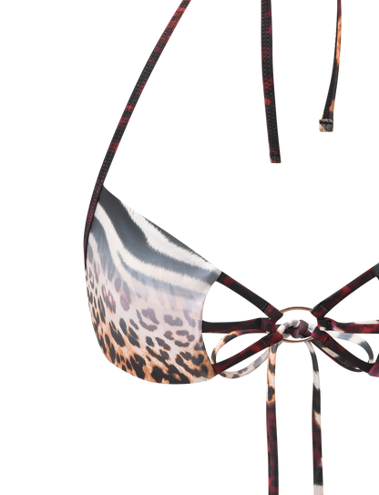 SHARLI BIKINI TOP - MIXED ANIMAL PRINT