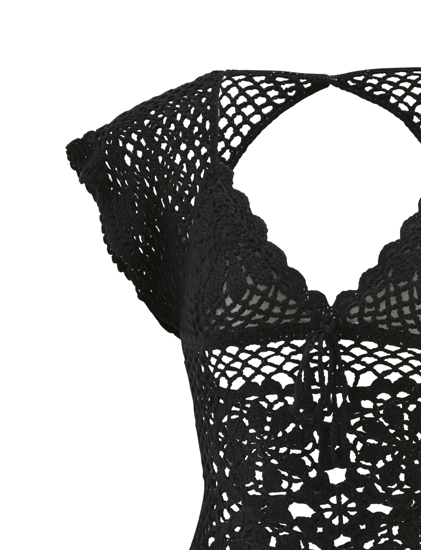 SASHA CROCHET TOP - BLACK