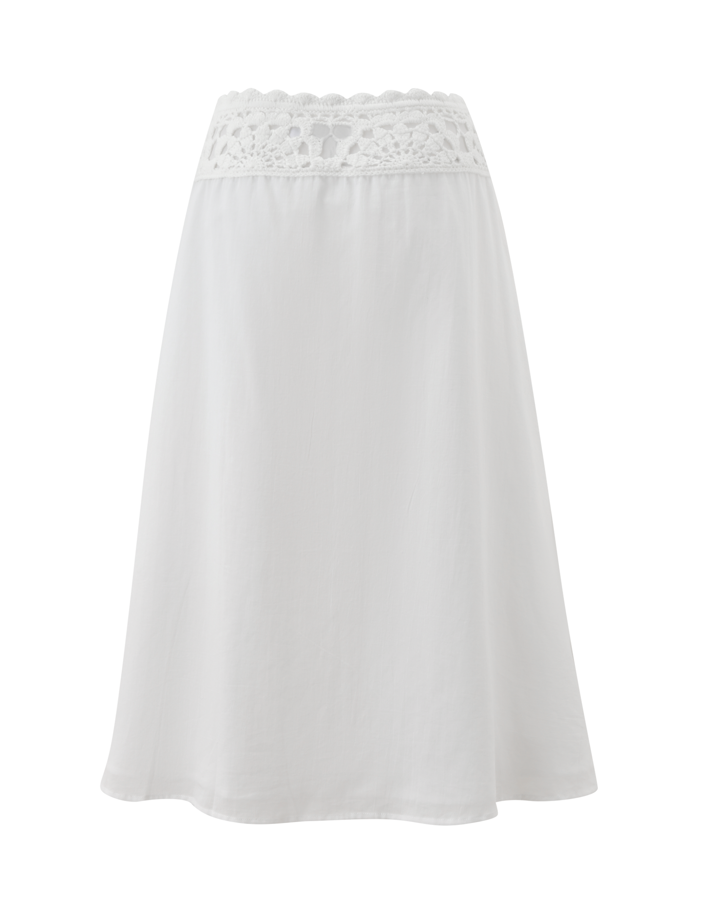 SASHA CROCHET MIDI SKIRT - IVORY