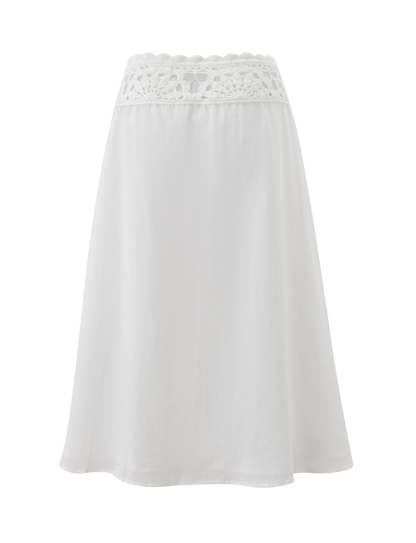 SASHA CROCHET MIDI SKIRT - IVORY