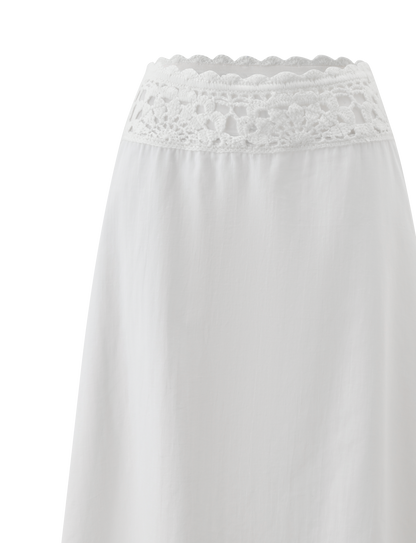 SASHA CROCHET MIDI SKIRT - IVORY