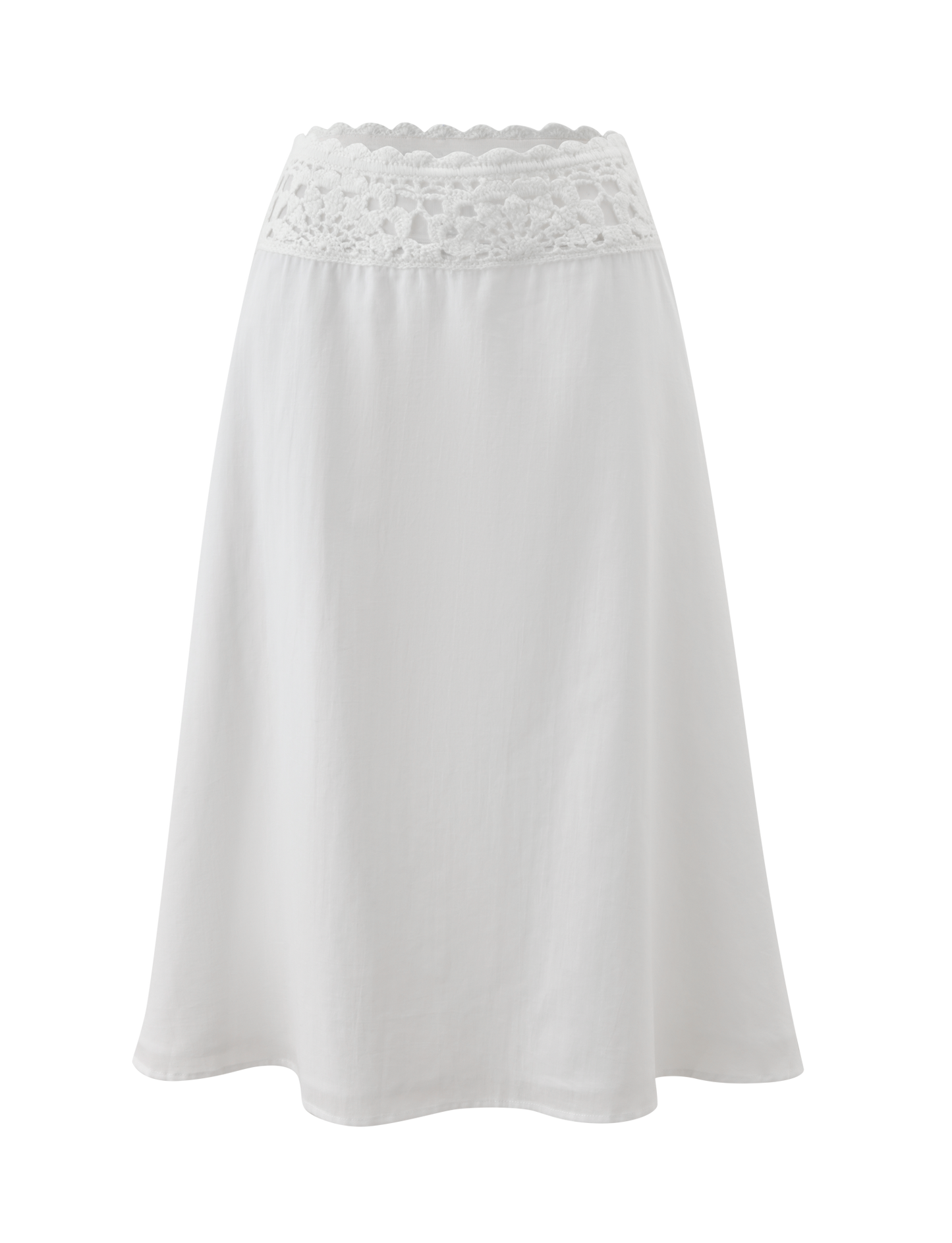 SASHA CROCHET MIDI SKIRT - IVORY