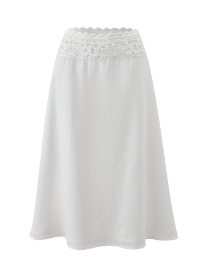 SASHA CROCHET MIDI SKIRT - IVORY