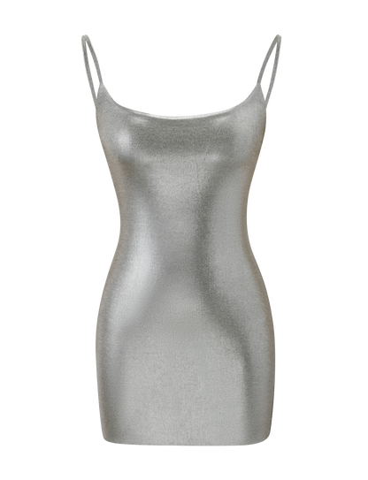 MINERVA MINI DRESS 2.0 - LIQUID SILVER
