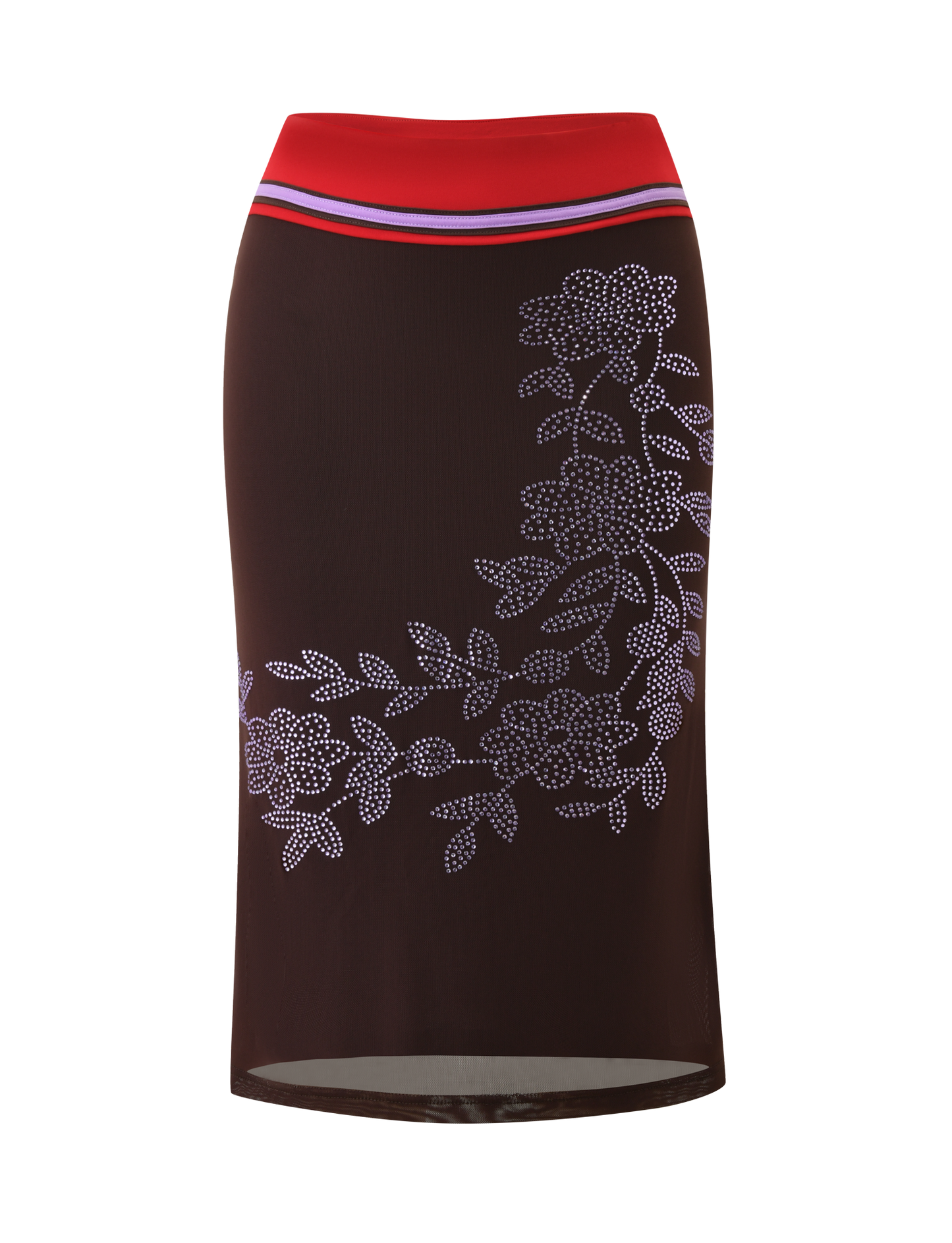 SERAH DIAMANTE MIDI SKIRT - CHOCOLATE