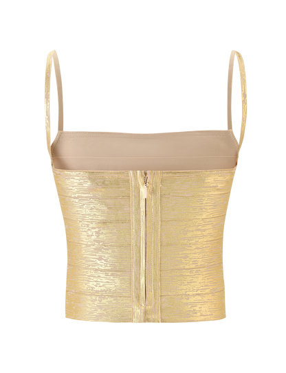 MIDORI METALLIC BANDAGE TOP - GOLD