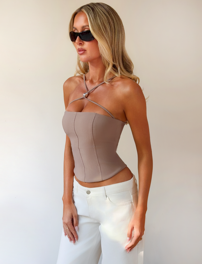TAMORA CORSET TOP - TAUPE