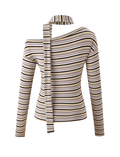 KIERSTEN SCARF TOP - MULTISTRIPE