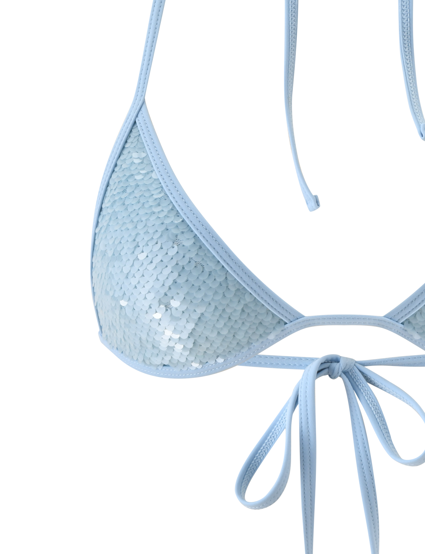 SOLAS SEQUIN BIKINI TOP - SKY BLUE