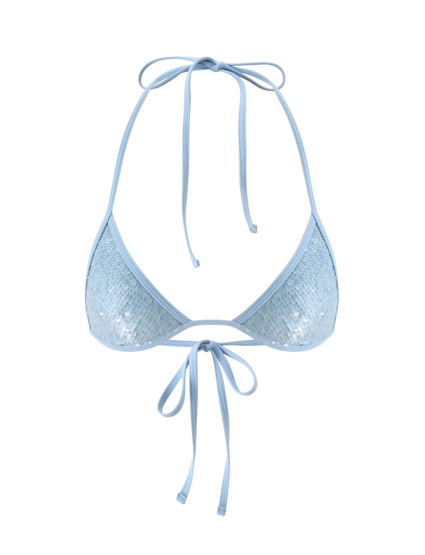 SOLAS SEQUIN BIKINI TOP - SKY BLUE