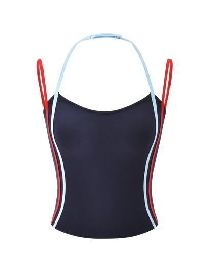 TATUM TOP - NAVY STRIPE