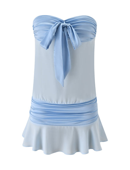 LUX MINI DRESS - BABY BLUE