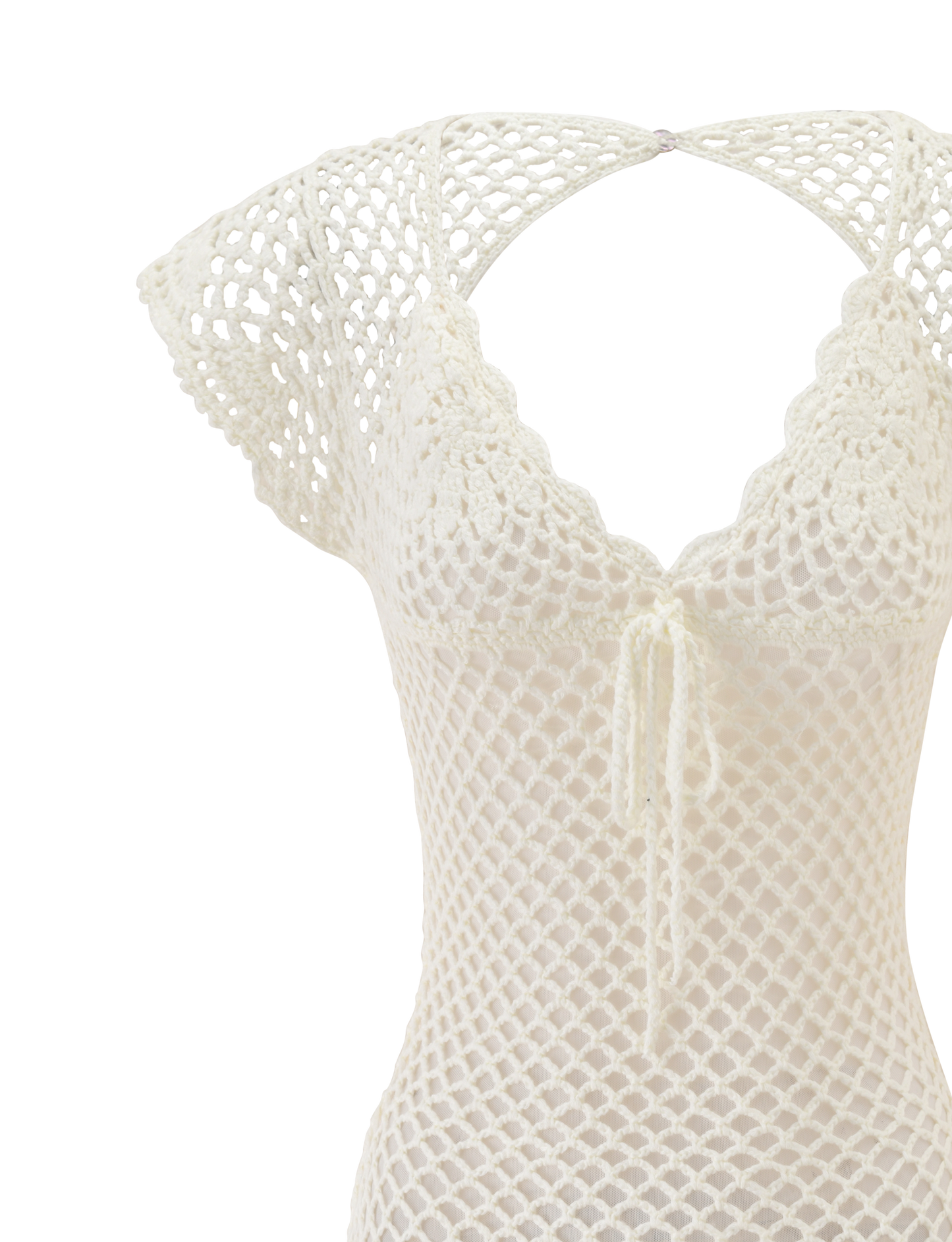 SASHA CROCHET MINI DRESS - WHITE