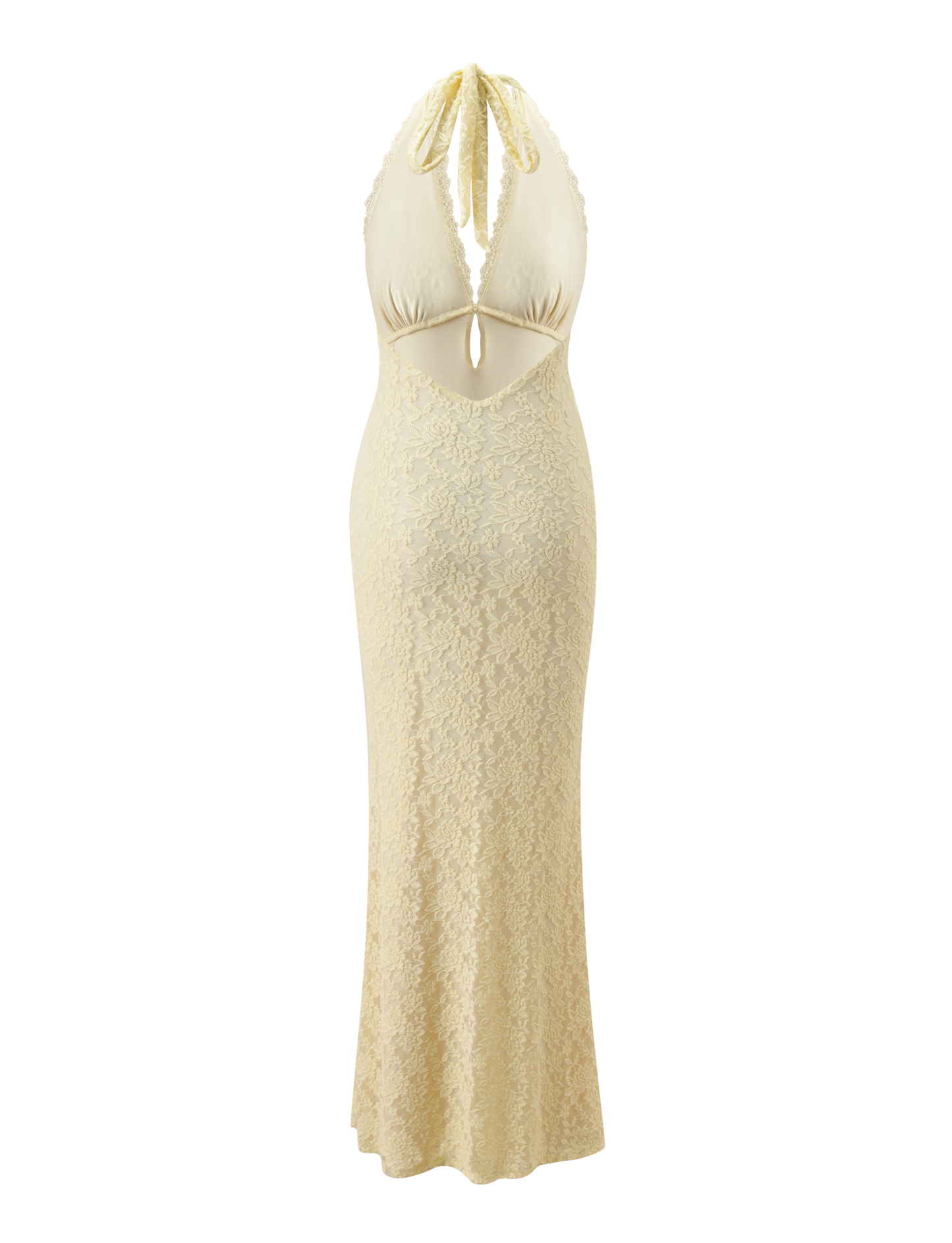 MAVEN LACE MAXI DRESS - PASTEL YELLOW