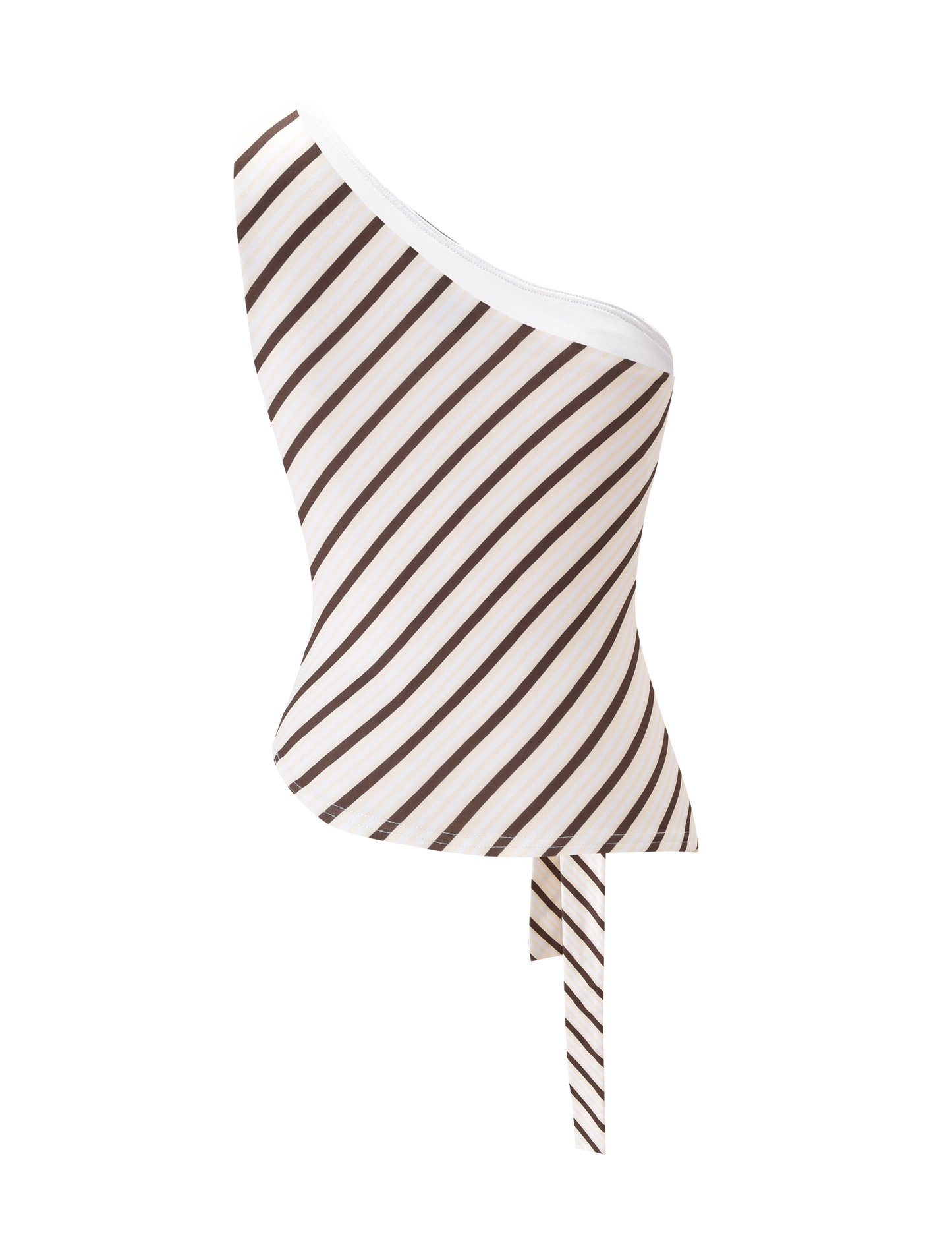 LYLE ONE SHOULDER TOP - YELLOW STRIPE