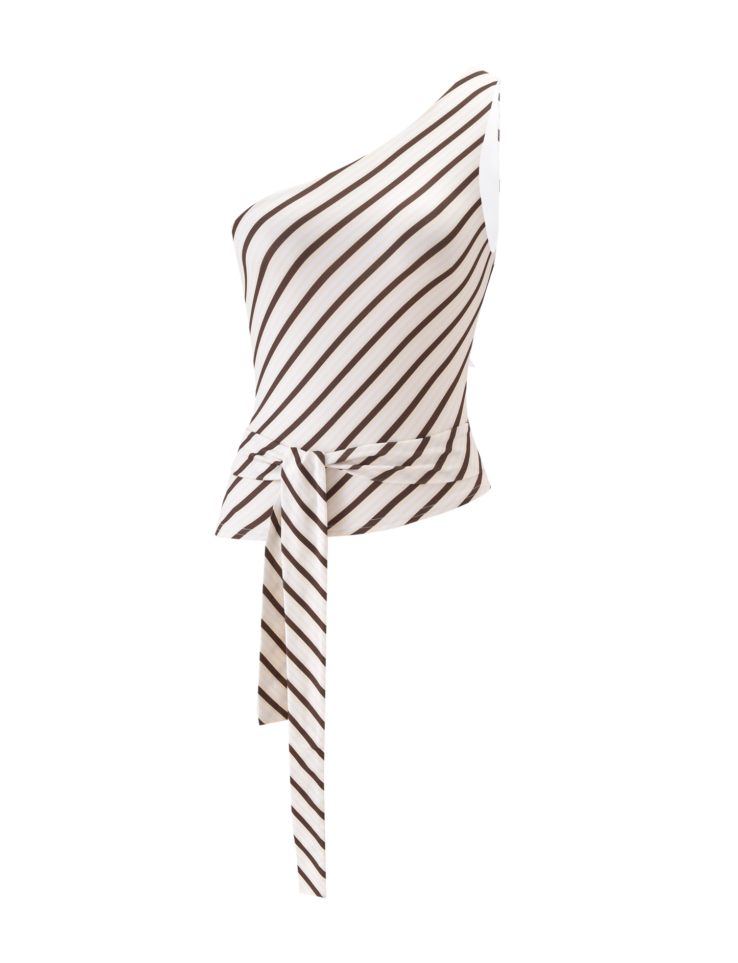 LYLE ONE SHOULDER TOP - YELLOW STRIPE