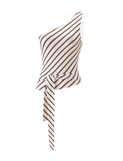 LYLE ONE SHOULDER TOP - YELLOW STRIPE