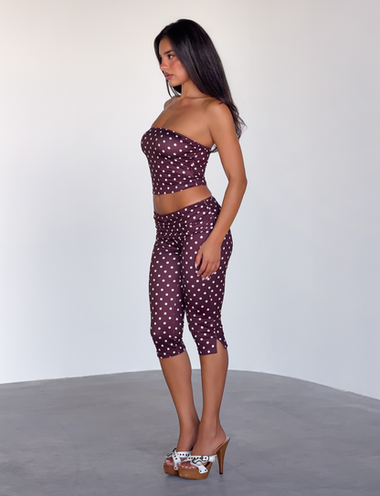 VALI POLKA DOT CAPRI - CHOCOLATE PINK DOT