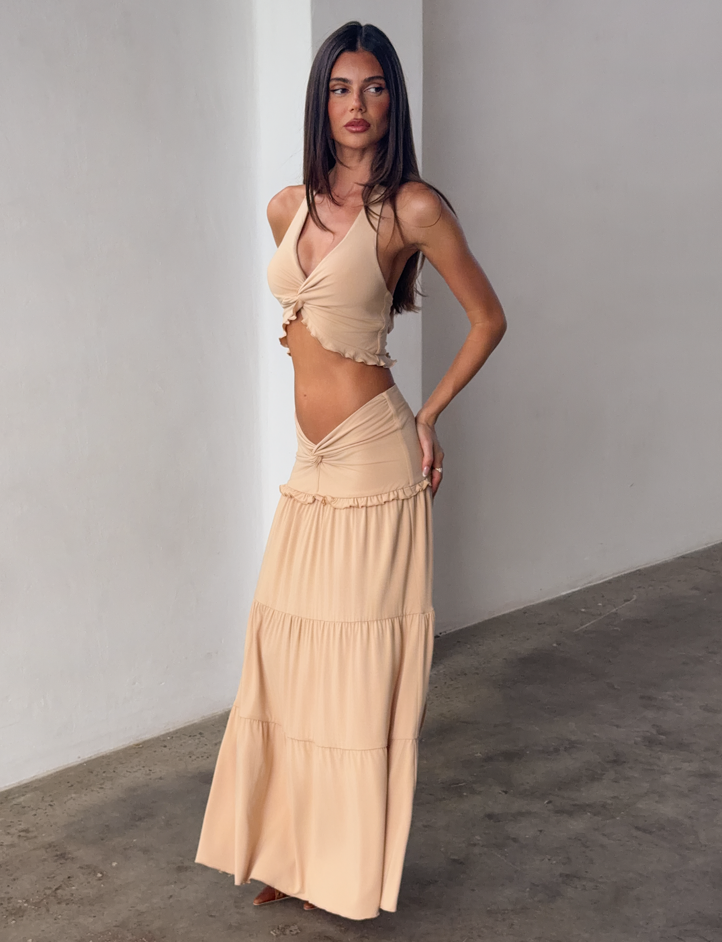 KATYA MAXI SKIRT - TAN