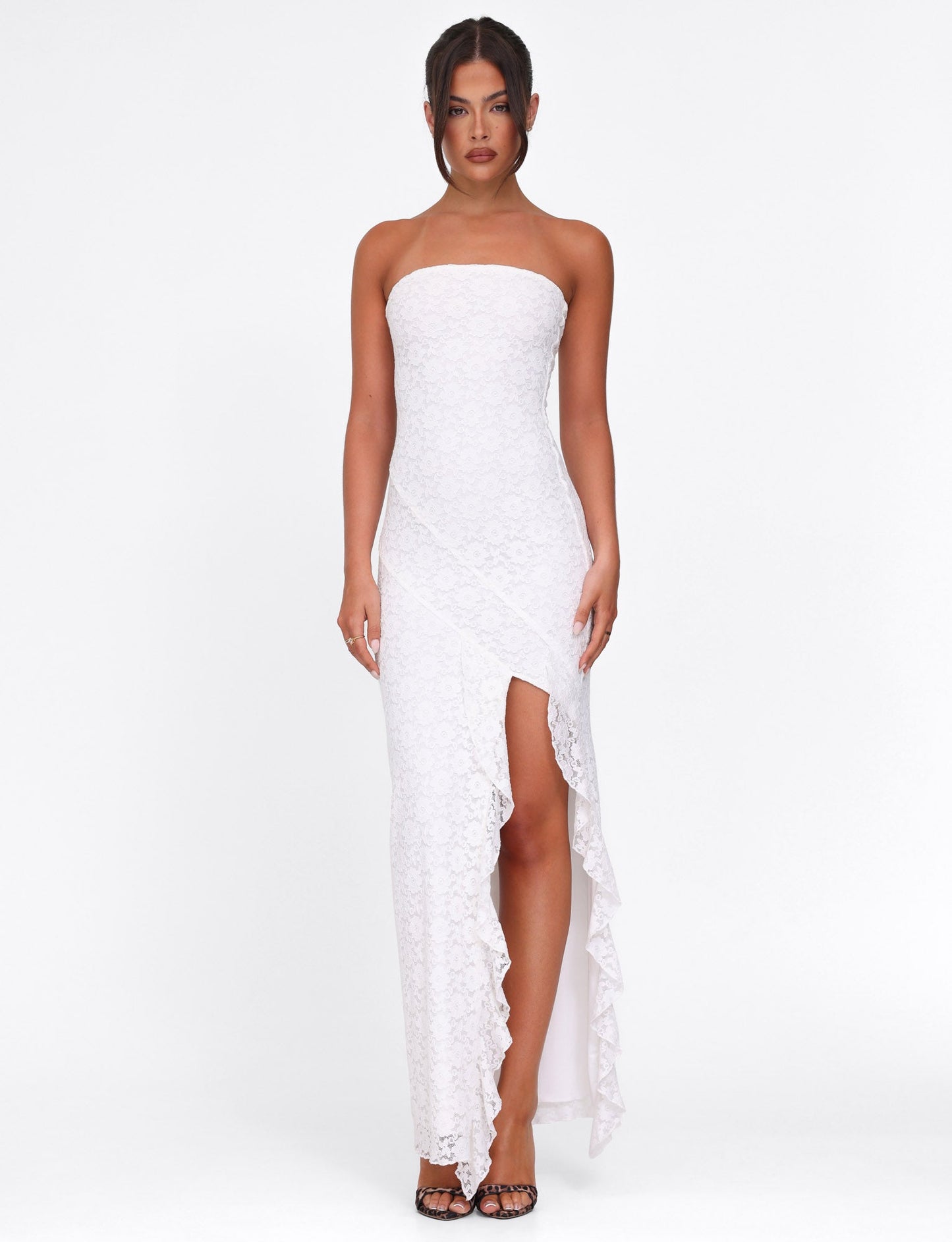 THEO LACE MAXI DRESS - WHITE