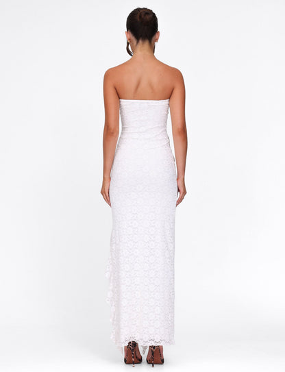 THEO LACE MAXI DRESS - WHITE
