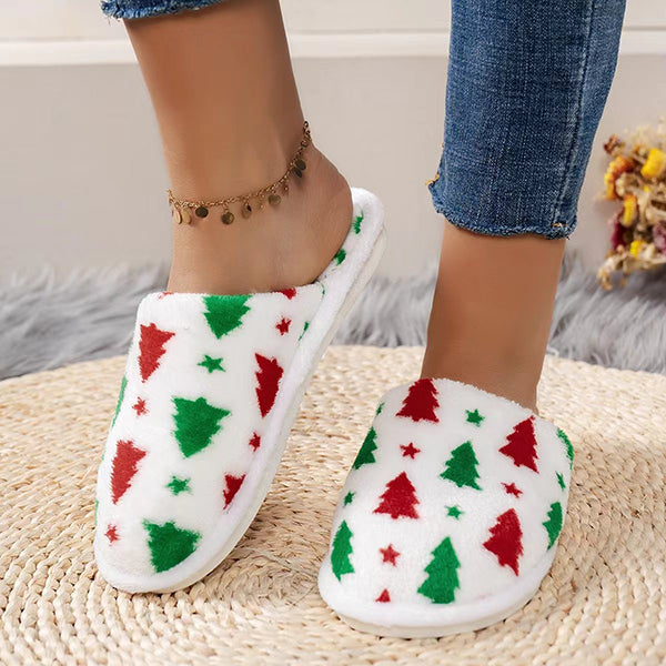 Christmas Warm Fuzzy Flat Slippers