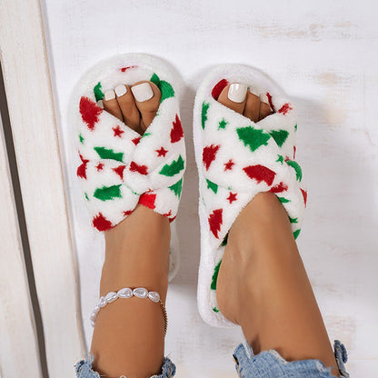 Christmas Warm Fuzzy Flat Slippers