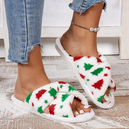 Christmas Warm Fuzzy Flat Slippers