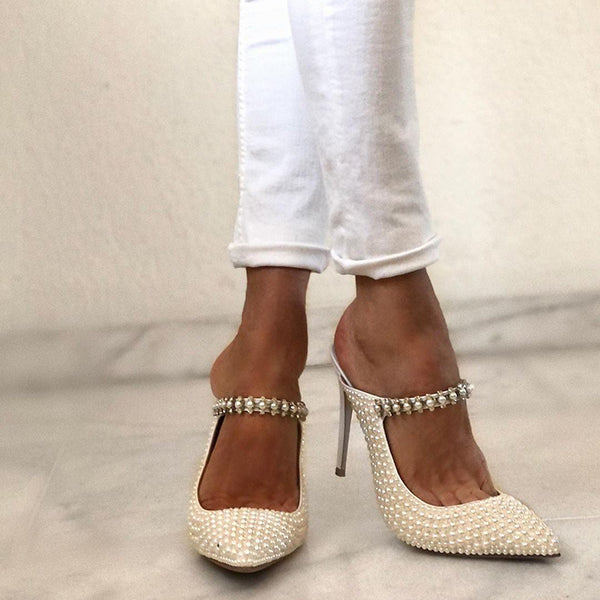 Chic Pearl Detailed High Heels