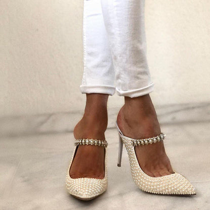 Chic Pearl Detailed High Heels