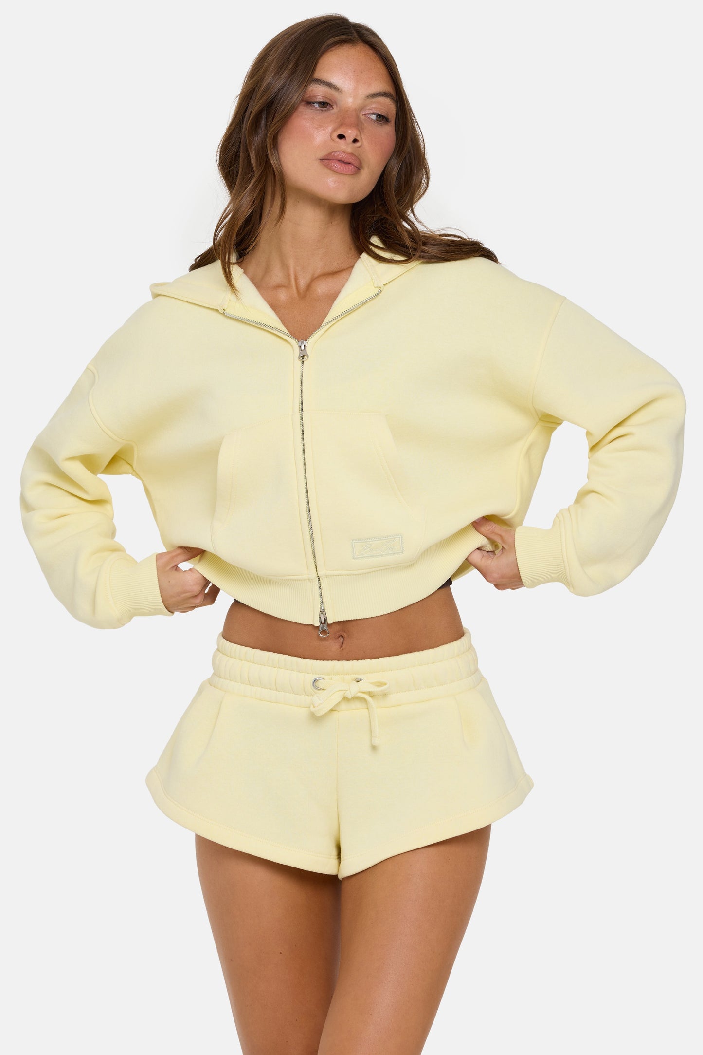 Mid-Rise Mini Shorts in Buttercream