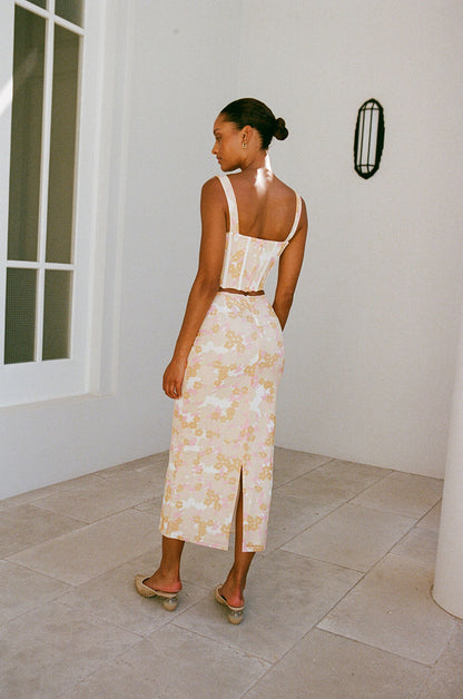 SAMPLE-Aneke Corset Top - Smudge Ditsy