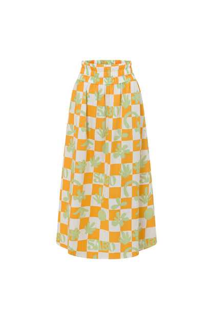 SAMPLE-Cooper Midi Skirt - Sabo Checkerboard