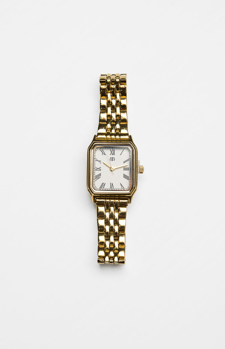 Horatia Gold Square Face Chain Watch