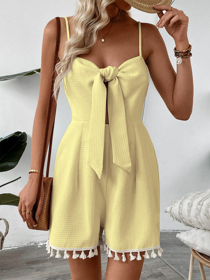 Cloud Nine Strapless Tie Front Romper