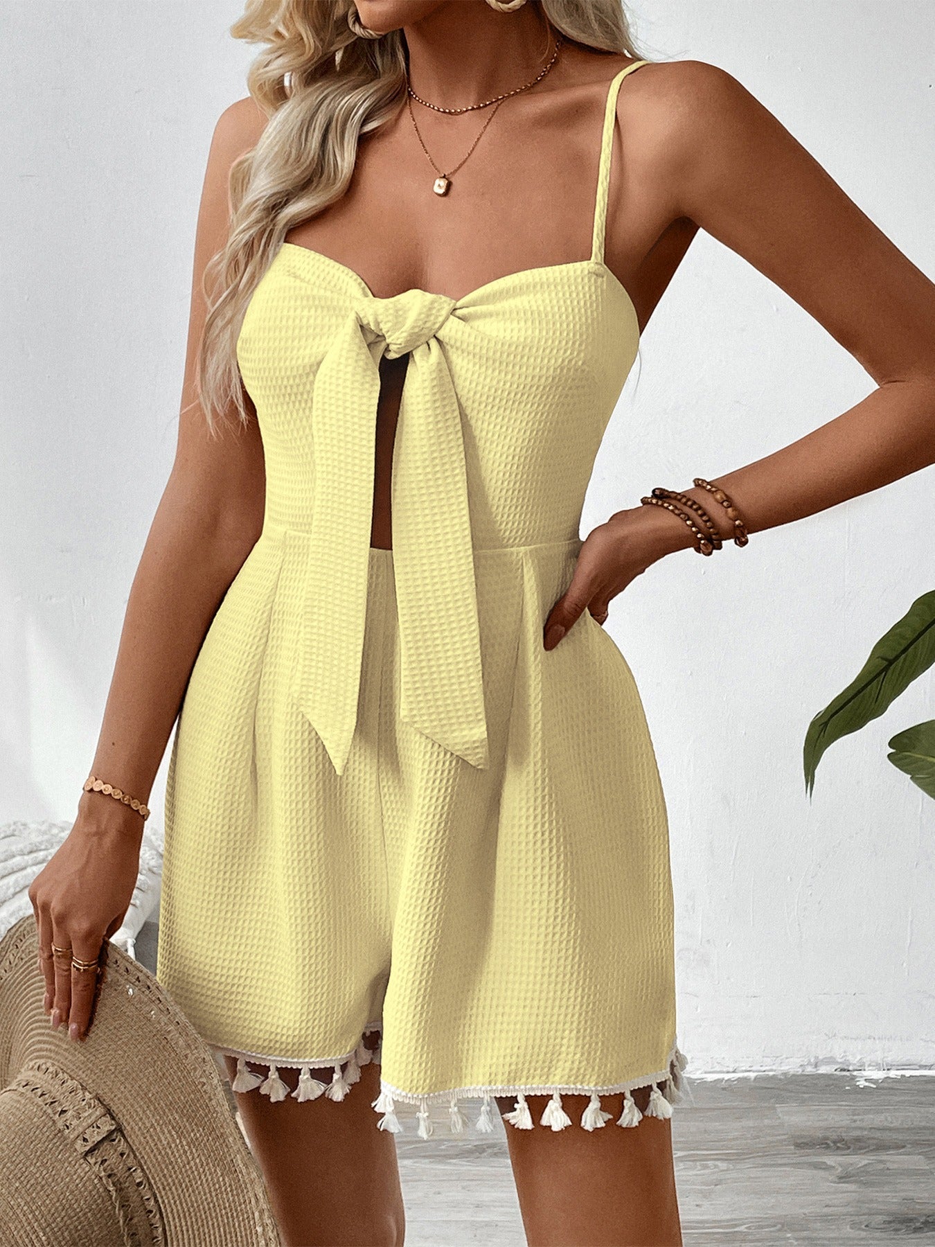 Cloud Nine Strapless Tie Front Romper
