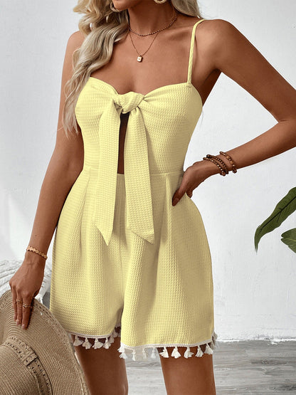 Cloud Nine Strapless Tie Front Romper