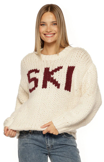 Jasmine Ski Cream Jacquard Chunky Knit Sweater