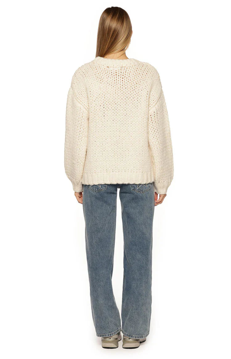 Jasmine Ski Cream Jacquard Chunky Knit Sweater