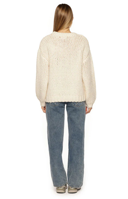 Jasmine Ski Cream Jacquard Chunky Knit Sweater