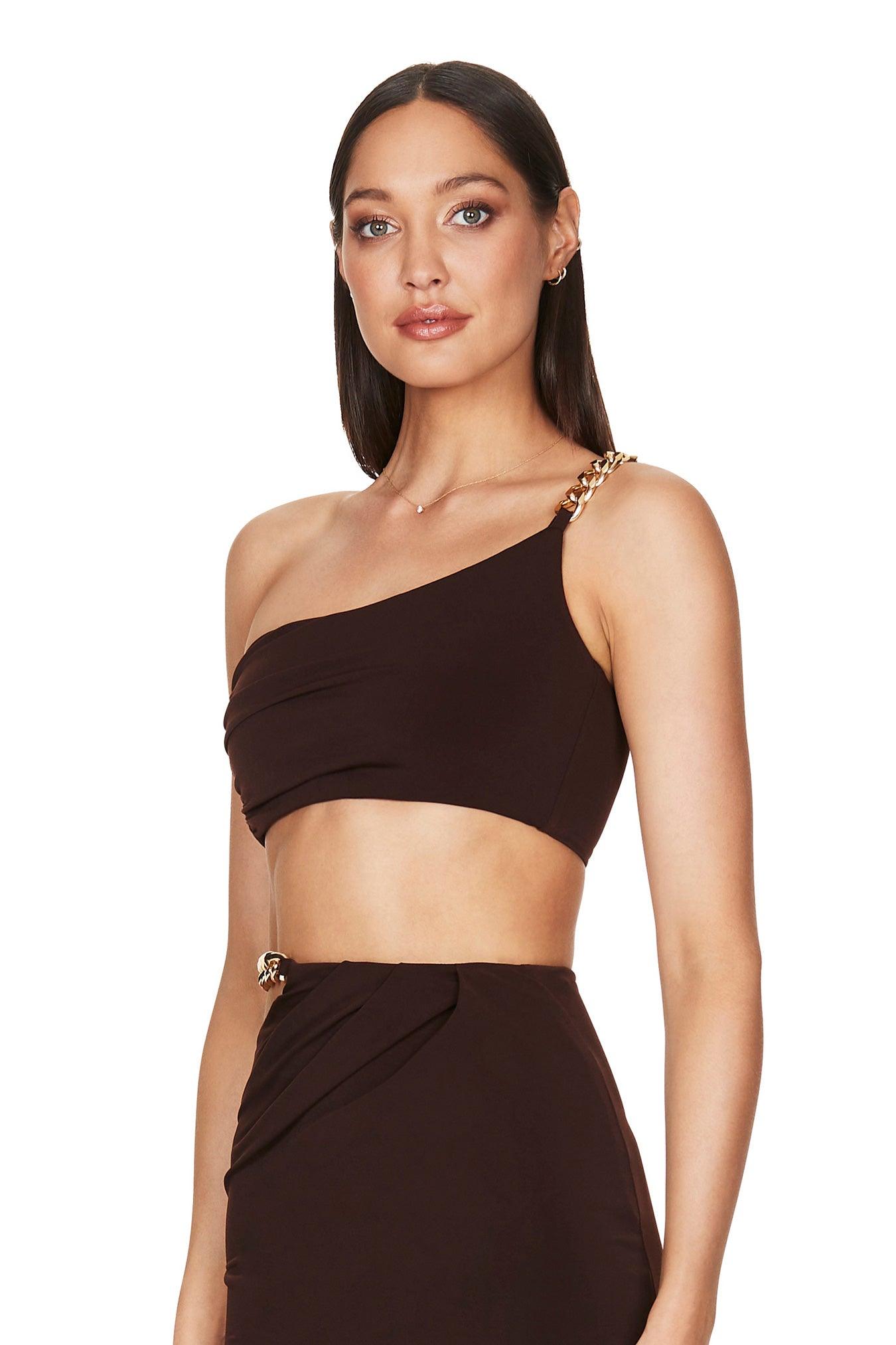 Nookie Alyssa Chain Crop - Chocolate