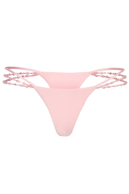 Multi-Strap Cheeky Bikini Bottoms  in Baby Pink
