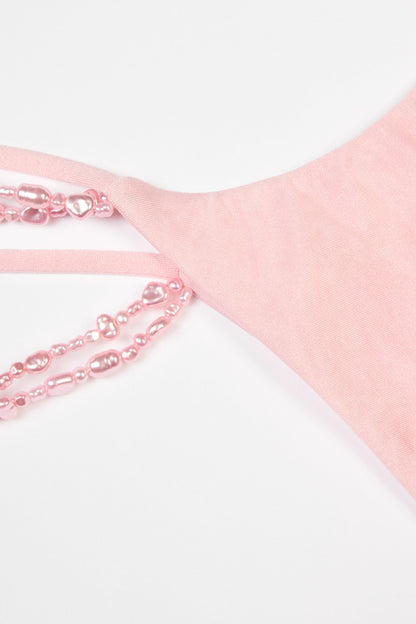 Multi-Strap Cheeky Bikini Bottoms  in Baby Pink