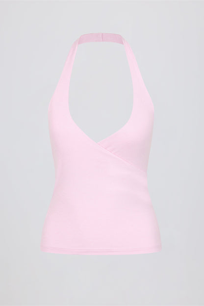 Halterneck Open-Back Tank Top in Bloom