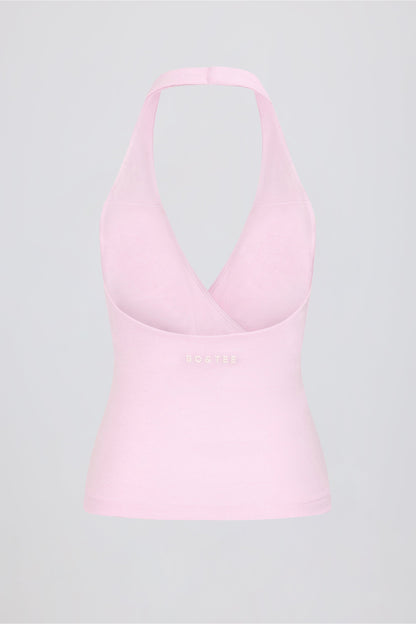 Halterneck Open-Back Tank Top in Bloom